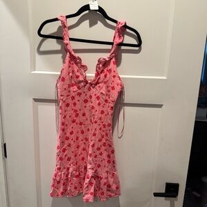EUC Zara Pink Floral Ruffle Mini Dress
